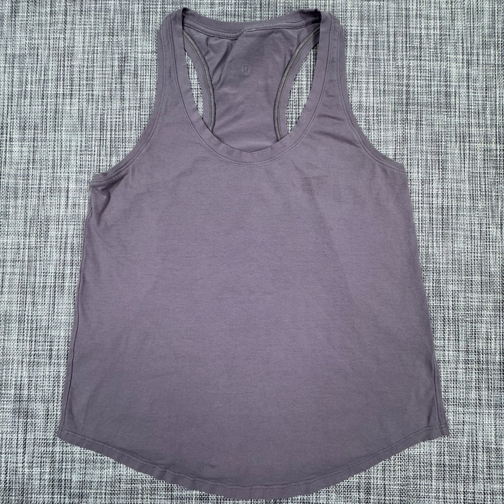 Lululemon Womens Racerback Tank Top Approx Size 6 Purple Plum Cotton Blend Yoga